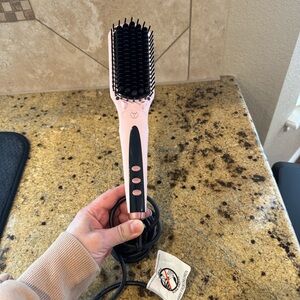 Lange Ceramic Straightening Brush. Like new! Blush pink color.